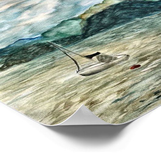 Schots Hoogland Waterschap met boten van Shira B Poster (Hoek)