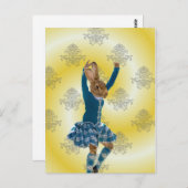 Schots hooglanddanseres briefkaart (Voorkant / Achterkant)