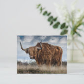 Schots hooglandvee feestdagenkaart (Staand voorkant)