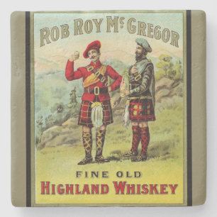 Schots Hooglandwhiskey-etiket Stenen Onderzetter