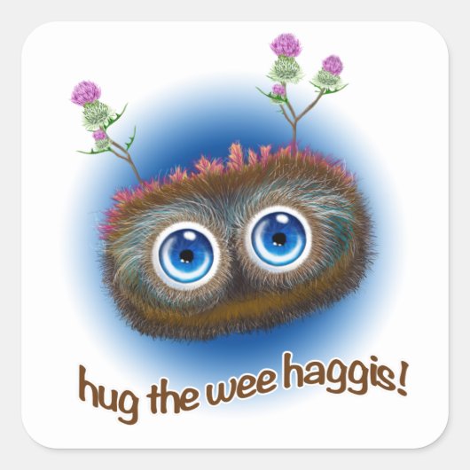 Schots "Hoots Toots Haggis" Vierkante Sticker (Voorkant)
