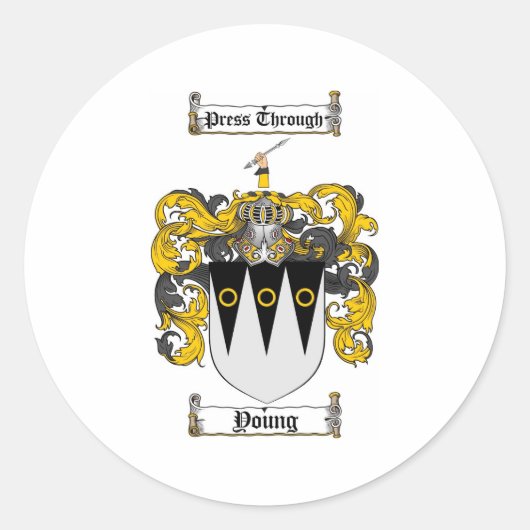 Schots jong wapen Stein - Familie Crest Ronde Sticker (Voorkant)