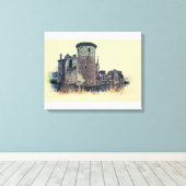 Schots kasteel Caeverlock in Dumfries Canvas Afdruk (Insitu (Houten vloer))