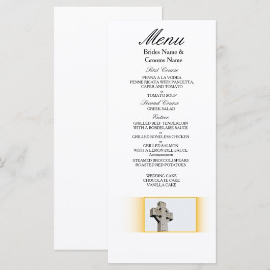 Schots-Keltisch-bruiloft-kruis Menu (Voorkant / Achterkant)
