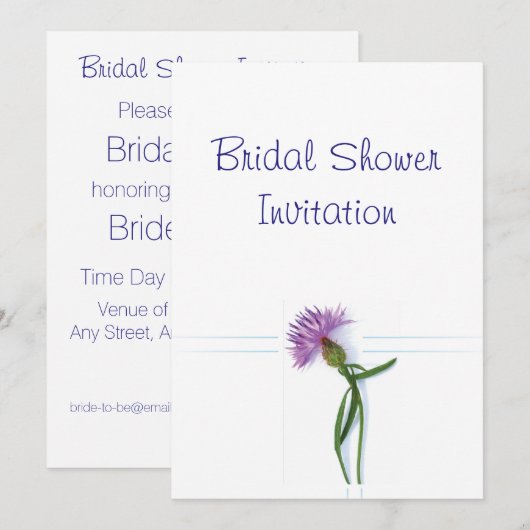 Schots, Keltisch bruiloft Thistle Theme Bridal Sho Kaart (Voorkant / Achterkant)