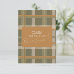 Schots Keltisch Tartan Patroon Bruid Bruidsgemaakt Kaart