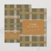 Schots Keltisch Tartan Patroon Bruid Bruidsgemaakt Kaart (Voorkant / Achterkant)