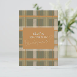 Schots Keltisch Tartan Patroon Bruid Bruidsgemaakt Kaart