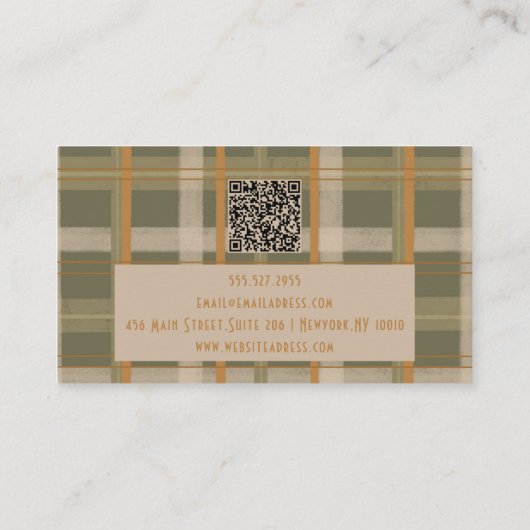 Schots Keltisch Tartan Patroon met QR Visitekaartje (Achterkant)