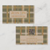 Schots Keltisch Tartan Patroon met QR Visitekaartje (Voorkant / Achterkant)