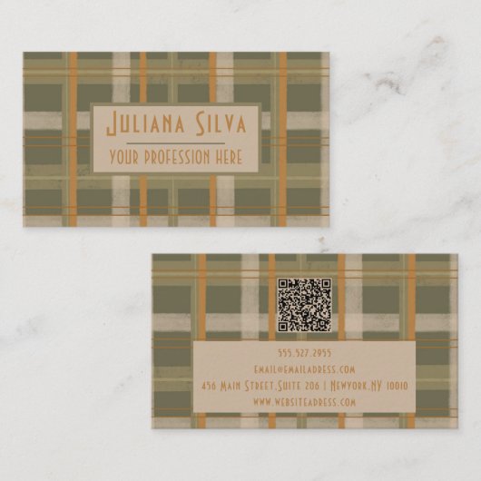 Schots Keltisch Tartan Patroon met QR Visitekaartje (Voorkant / Achterkant)