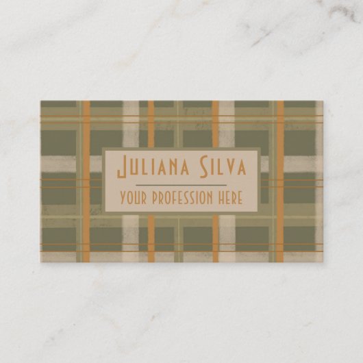 Schots Keltisch Tartan Patroon met QR Visitekaartje (Voorkant)