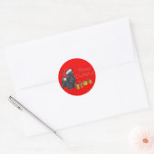 Schots kerstfeest afspelen ronde sticker (Envelop)