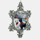 Schots kerstornament, Westie, Scottie Tin Sneeuwvlok Ornament (Links)