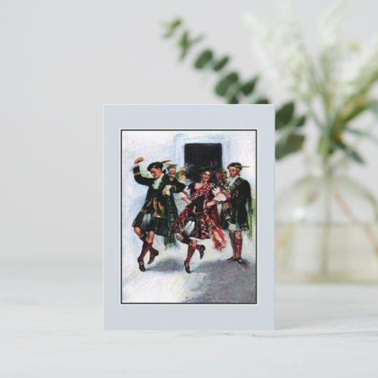 Schots kilt dansboek briefkaart (Staand voorkant)