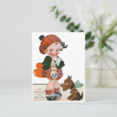  Schots kind met papaverValentijn Briefkaart (Staand voorkant)