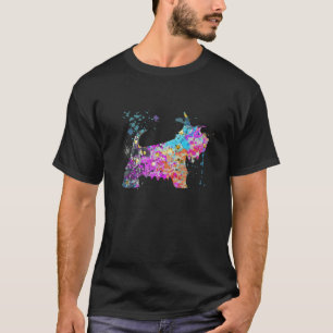 Schots kleurrijk "Terrier Dog Scottish Terriers" T-shirt
