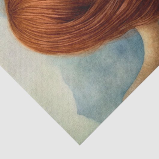 Schots meisje en Highland Koe Tissuepapier (Detail)