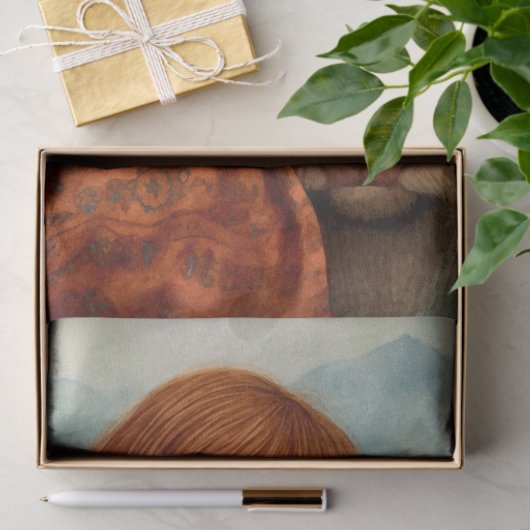 Schots meisje en Highland Koe Tissuepapier (Geschenk)