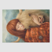 Schots meisje en Highland Koe Tissuepapier (Voorkant)