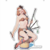  Schots meisje met bagpipe Sticker (Voorkant)
