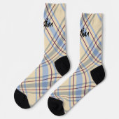 Schots monogrammed beige tartan script sokken (Links)