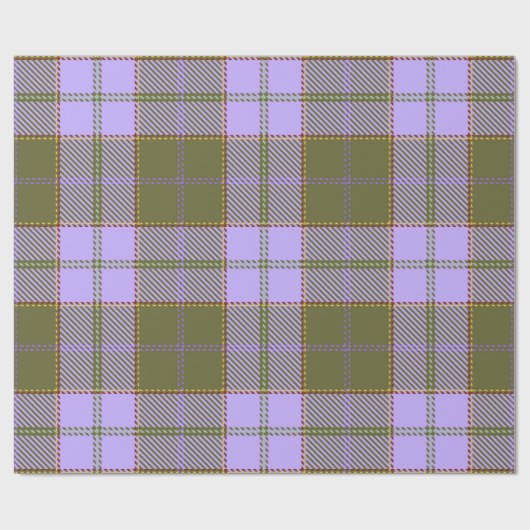 Schots naadloos Pa met groene en Paarse tartan Cadeaupapier (Vlak)