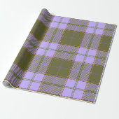 Schots naadloos Pa met groene en Paarse tartan Cadeaupapier (Uitgerold)