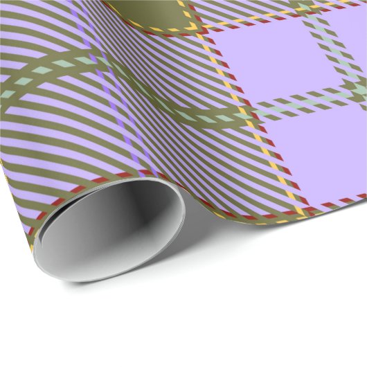 Schots naadloos Pa met groene en Paarse tartan Cadeaupapier (Rol Hoek)