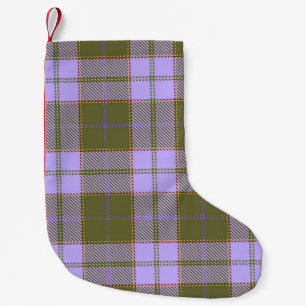 Schots naadloos Pa met groene en Paarse tartan Kleine Kerstsok