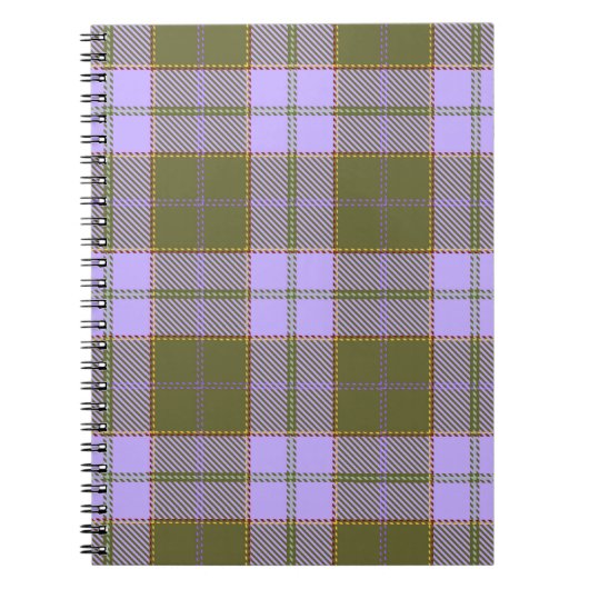 Schots naadloos Pa met groene en Paarse tartan Notitieboek (Voorkant)
