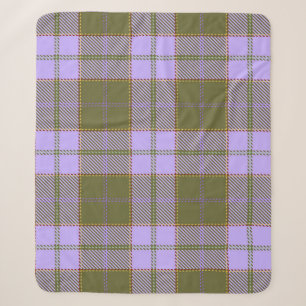 Schots naadloos Pa met groene en Paarse tartan Sherpa Deken