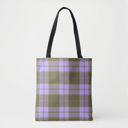 Schots naadloos Pa met groene en Paarse tartan Tote Bag (Voorkant)