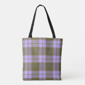 Schots naadloos Pa met groene en Paarse tartan Tote Bag (Achterkant)