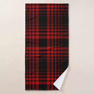 Schots naadloos vlekje met rode en zwarte tartan badhanddoek
