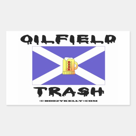 Schots olieveld Trash, Saltire, Bier Mok, Olie, Ga Rechthoekige Sticker (Voorkant)