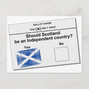 Schots onafhankelijkheidsreferendum briefkaart
