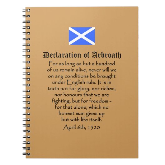 Schots onafhankelijkheidsverklaring van Arbroath-t Notitieboek (Voorkant)