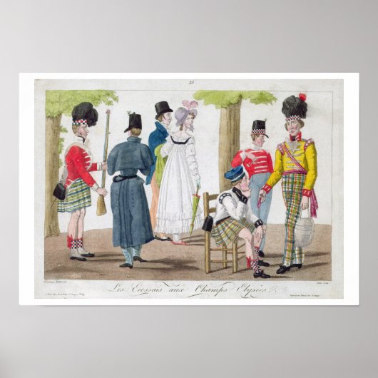 Schots op de Champs Elysées, gegraveerd door Ju Poster (Voorkant)