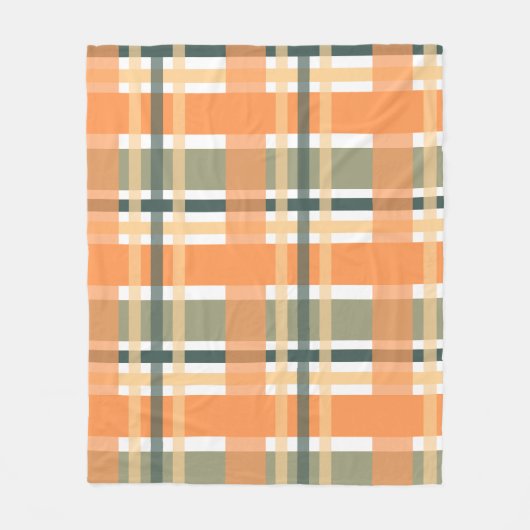 Schots oranje groene tartan gevlekt fleece deken (Voorkant)