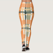 Schots oranje groene tartan gevlekt leggings (Achterkant)