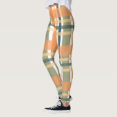 Schots oranje groene tartan gevlekt leggings (Links)