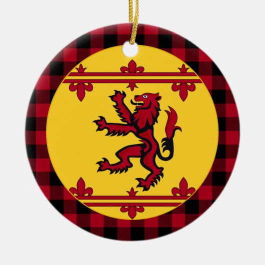 Schots patriottische vlag, Rampant, plaid, Schotla Keramisch Ornament (Voorkant)