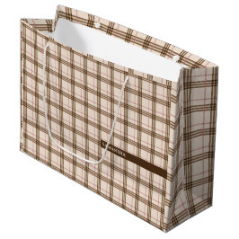 Schots patroon tartan brown beige red groot cadeauzakje