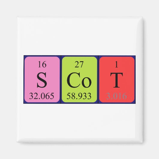 Schots periodiek lijstnaammagneet magneet (Voorkant)