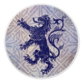 Schots Rampant Lion Navy Blue Celtic Knot Keramische Knop (Voorkant)
