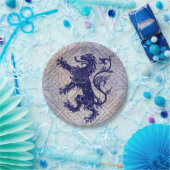 Schots Rampant Lion Navy Blue Celtic Knot Papieren Bordje (Feest)