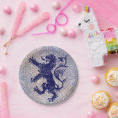 Schots Rampant Lion Navy Blue Celtic Knot Papieren Bordje (Feest)