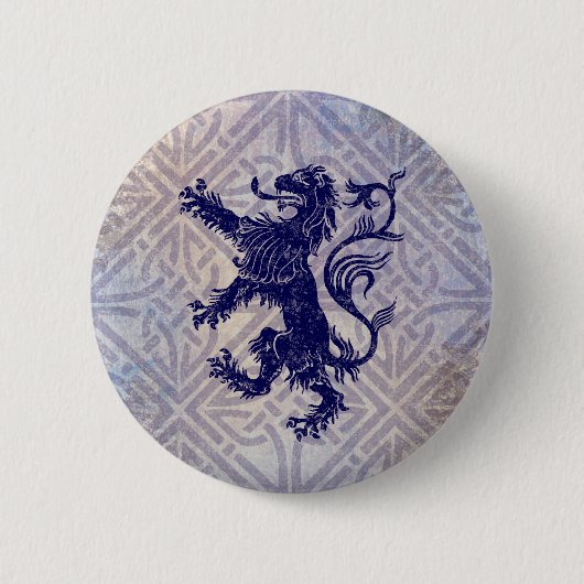 Schots Rampant Lion Navy Blue Celtic Knot Ronde Button 5,7 Cm (Voorkant)