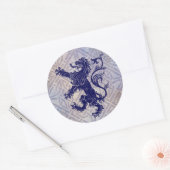 Schots Rampant Lion Navy Blue Celtic Knot Ronde Sticker (Envelop)